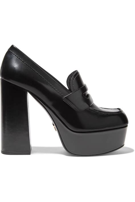 prada loafers dame|platform prada loafers.